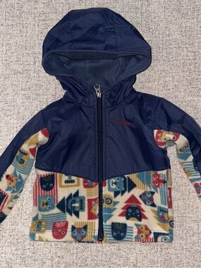 Columbia Blue Fleece Hooded Jacket